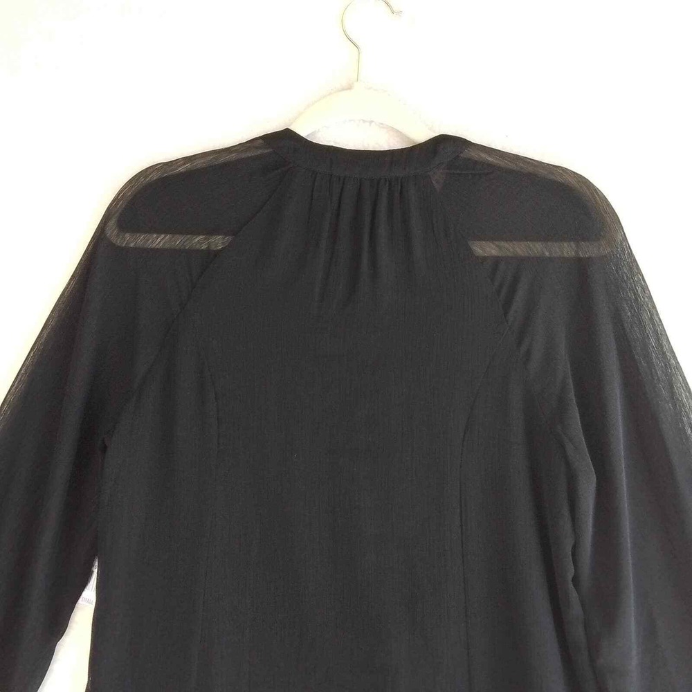 JOIE Chiffon Mini Dress Size Small‎ in Black w/ Balloon Sleeves - Picture 10 of 14